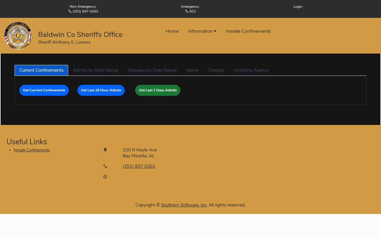 Alabama arrest lookup county booking interface pattern